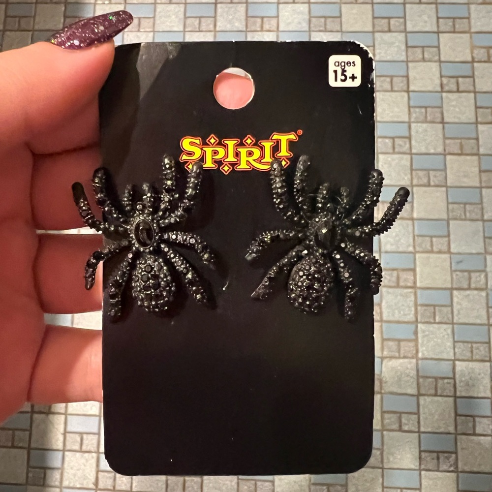 Spider earrings from spirit Halloween